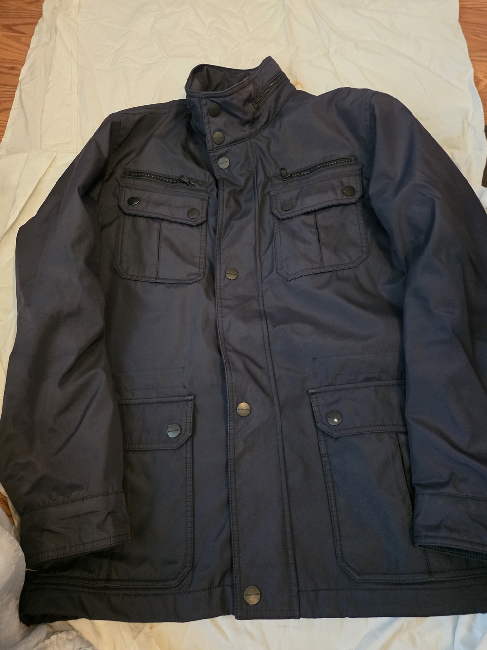 Michael Kors Navy Field Jacket with Multiple Pockets